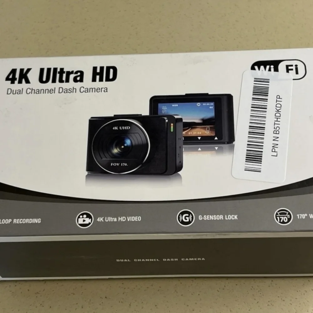 Wi-Fi Enabled 4K Ultra HD Dash Camera - Black